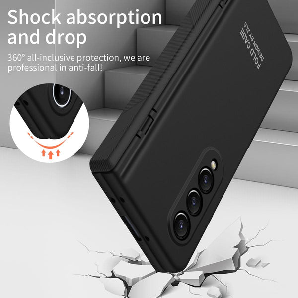 For Samsung Galaxy Z Fold4 5G Premium Hinged Folding Case Black Cases Covers & Skins