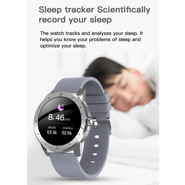 1.3 Inch Ips Colour Screen Ip68 Waterproof Smart Watch Support Bluetooth Call / Sleep Monitoring Heart Rate Silicone Strap Silver Smart Watches