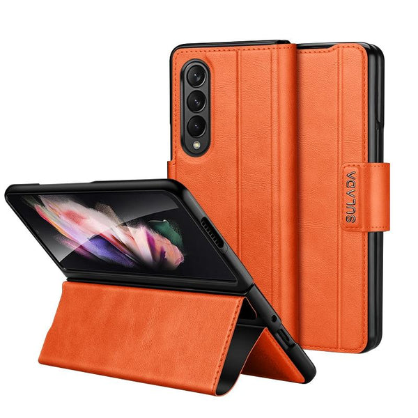 For Samsung Galaxy Z Fold4 5G Magnetic Snap Leather Flip Case All Inclusive Red Cases Covers & Skins