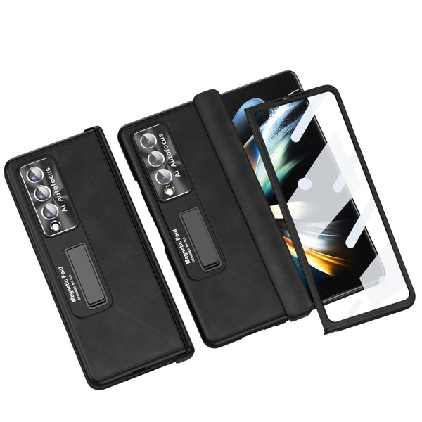 For Samsung Galaxy Z Fold4 5G Napa Texture All In One Phone Case Black Cases Covers & Skins
