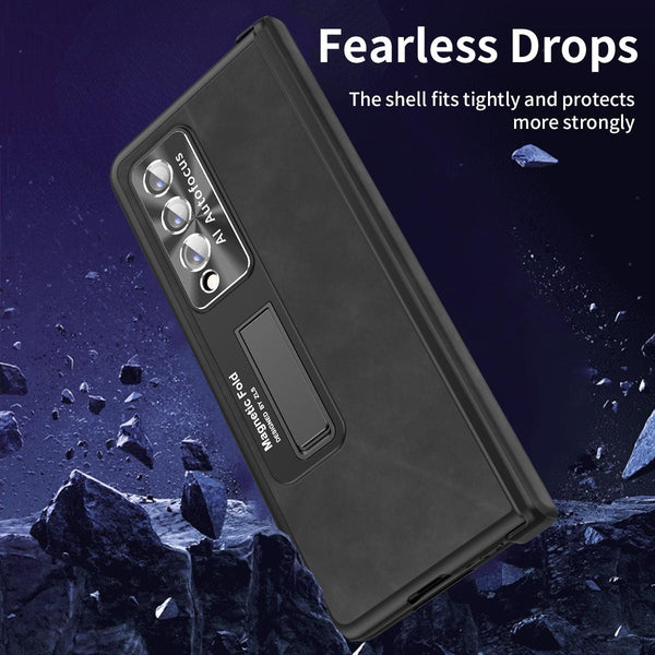 For Samsung Galaxy Z Fold4 5G Napa Texture All In One Phone Case Black Cases Covers & Skins