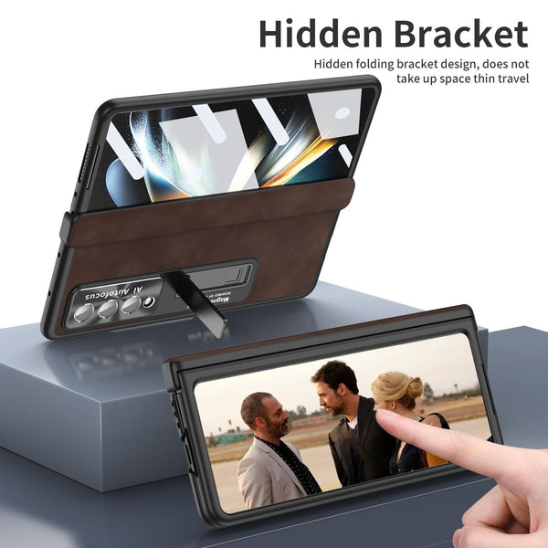 For Samsung Galaxy Z Fold4 5G Napa Texture All In One Phone Case Black Cases Covers & Skins