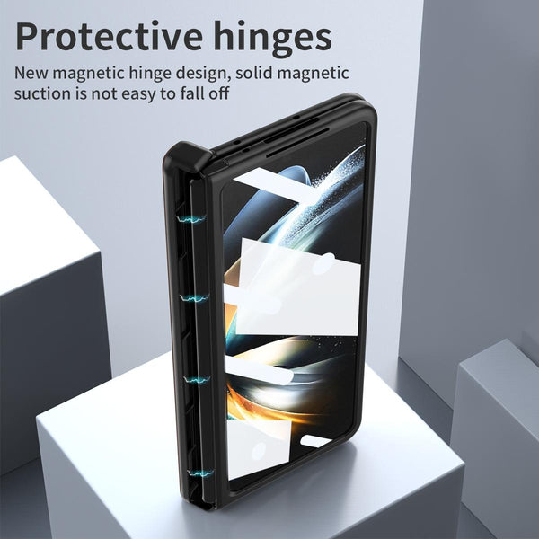 For Samsung Galaxy Z Fold4 5G Napa Texture All In One Phone Case Black Cases Covers & Skins