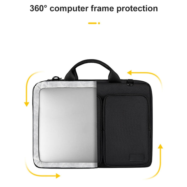 Parallel Deals Thickened Polyester Laptop Bag Fits 14.1 15.4 Inch Devices Black Laptop Cases & Bags