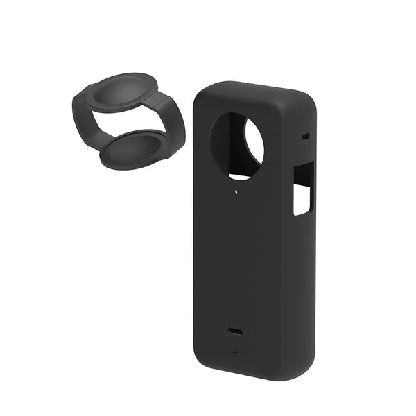 Silicone Protective Case With Lens Cover For Insta360 X3_Black Camera Cases Bags & Covers
