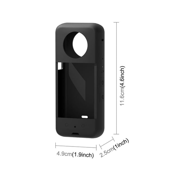 Silicone Protective Case With Lens Cover For Insta360 X3_Black Camera Cases Bags & Covers