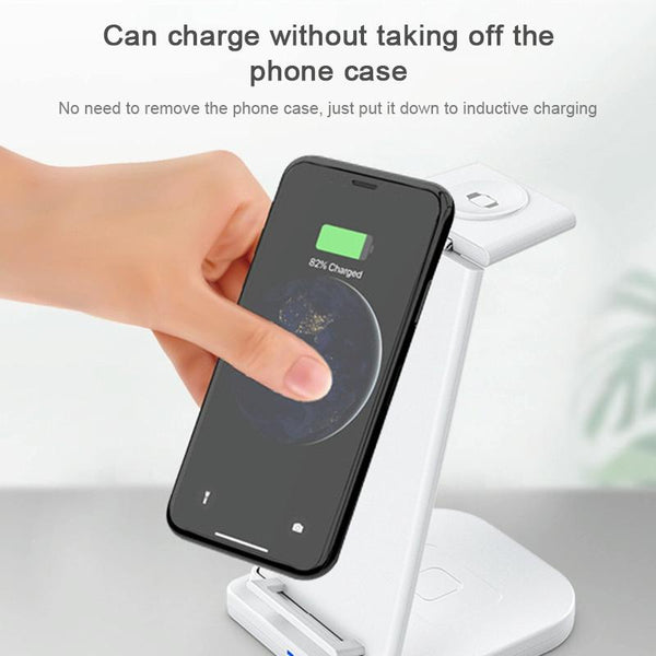 3 In 1 Foldable Charging Stand For Iphones Apple Watch And Airpods Black Chargers & Cradles