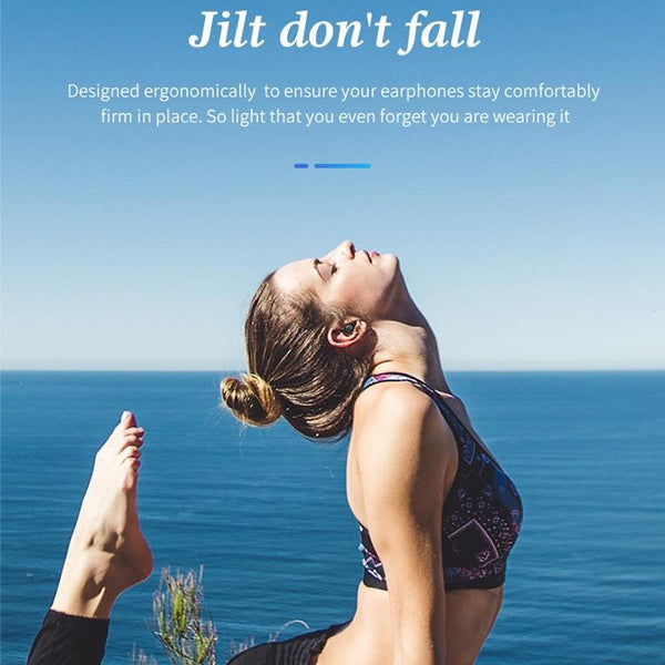 Wireless Sports Bluetooth 5.0 Earphones Binaural Stereo Black Earbuds