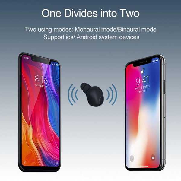 Wireless Sports Bluetooth 5.0 Earphones Binaural Stereo Black Earbuds