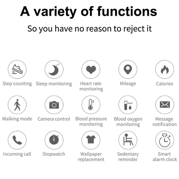 1.3 Inch Ips Colour Touch Screen Smart Watch Ip67 Waterproof Support Weather Forecast Heart Rate Monitor Sleep Blood Pressure Monitoring Black Smart W