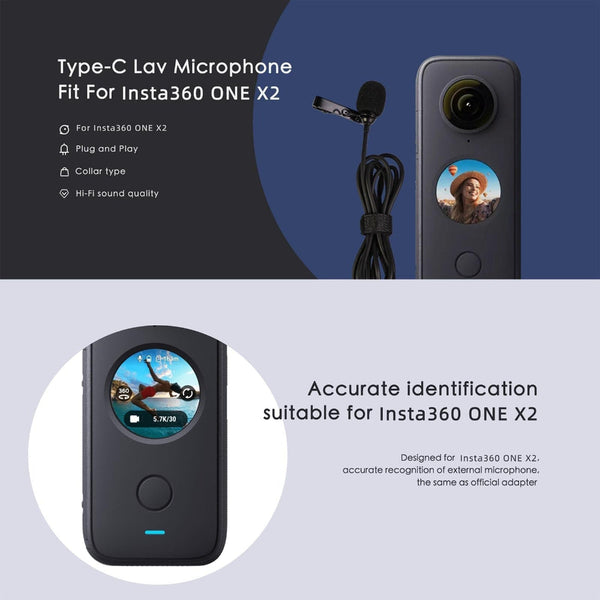 Parallel Deals For Insta360 One X2 Lavalier Clip Microphone Audio And Video Recording Microphones