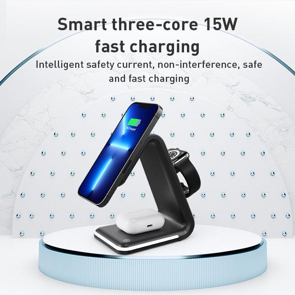 3 In 1 Magnetic Wireless Vertical Charger Black Chargers & Cradles