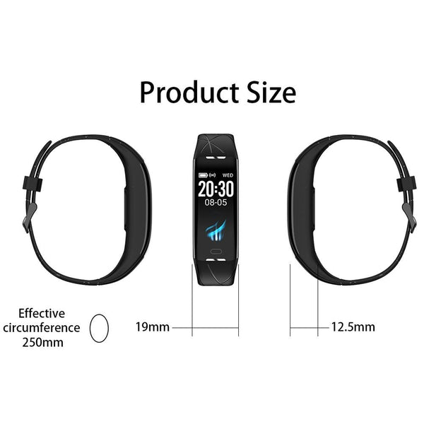 Smart Bracelet With Heart Rate Monitor And Call Reminder Waterproof Black Activity Trackers
