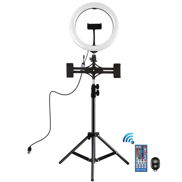 10.2 Curved Rgbw Led Ring Light Kit With Tripod Dual Phone Brackets Remote And Clamp Other Lighting & Studio
