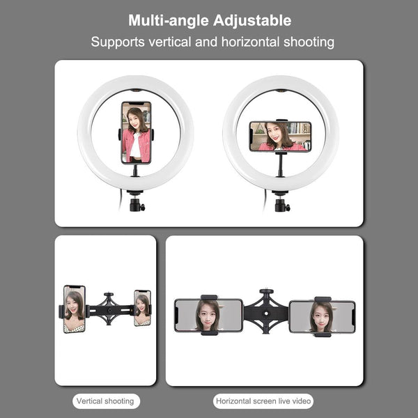 10.2 Curved Rgbw Led Ring Light Kit With Tripod Dual Phone Brackets Remote And Clamp Other Lighting & Studio