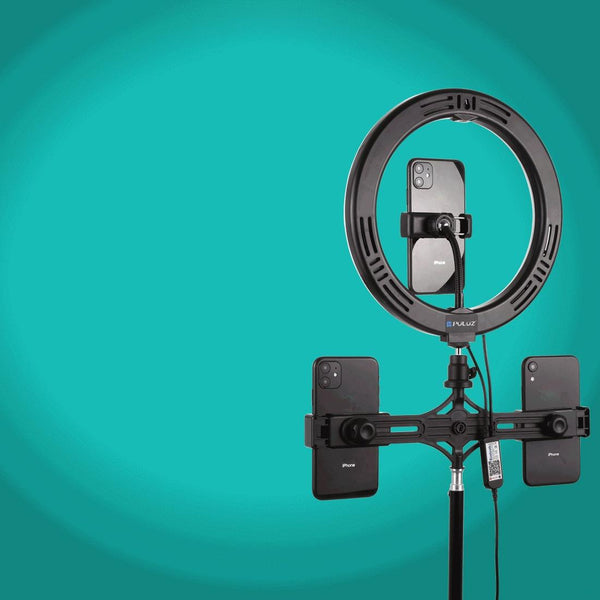 10.2 Curved Rgbw Led Ring Light Kit With Tripod Dual Phone Brackets Remote And Clamp Other Lighting & Studio