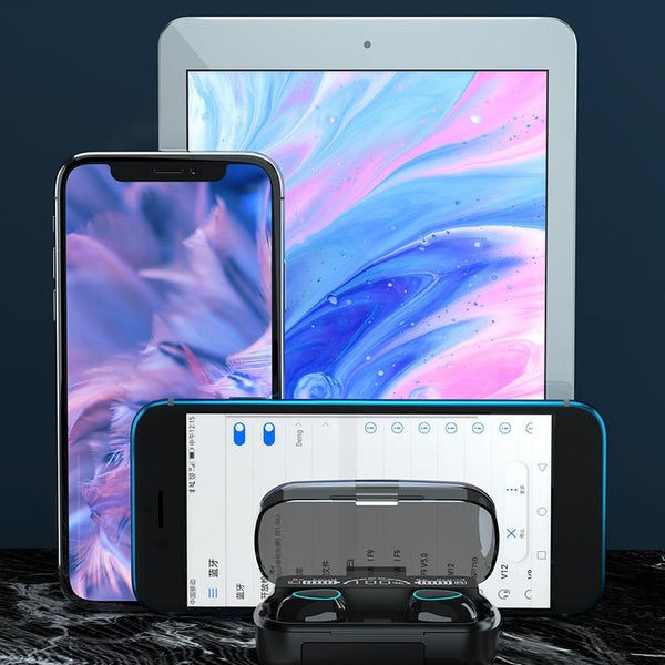 Wireless Bluetooth 5.0 Earphones With Digital Display And Charging Box Black Earbuds