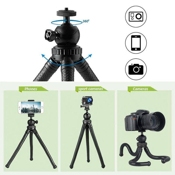 Versatile Octopus Tripod For Slr Cameras Gopro And Phones Ball Head Tripods & Monopods