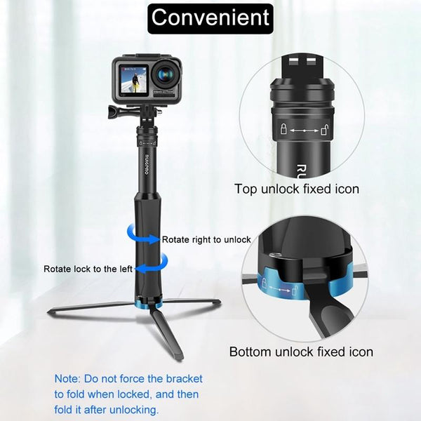 Telescopic Selfie Stick For Action Cameras Tripod And Monopod Mount System Selfie Sticks