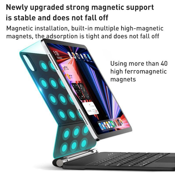 Parallel Magic Suspended Bluetooth Keyboard Leather Case For Ipad Air 2022 / 2020 Black Laptop Cases & Bags