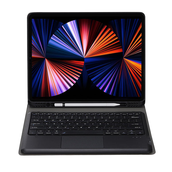 Detachable Bluetooth Keyboard Tablet Case For Ipad Pro 12.9 Ultra Thin With Touchpad Pen Slot & Holder Black Keyboards