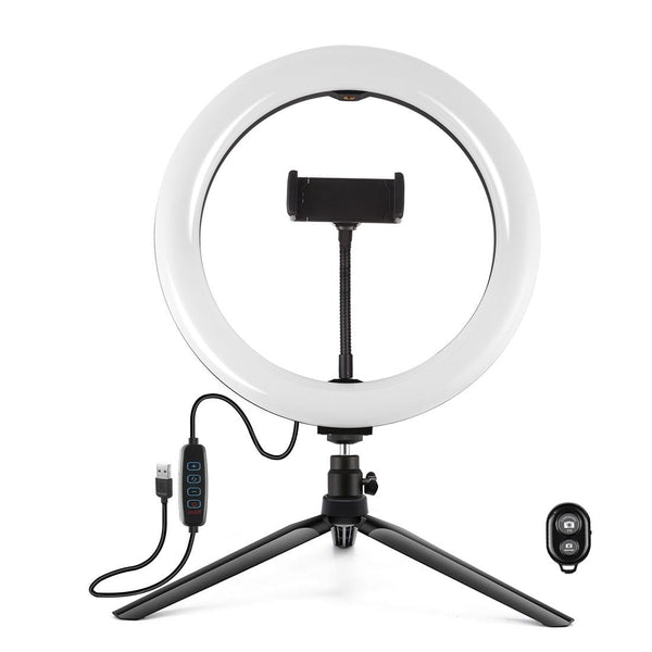 10.2 Led Ring Light With Tripod And Phone Clamp 3 Modes Dual Colour Temperature Dimmable Other Lighting & Studio