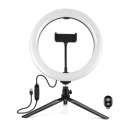 10.2 Led Ring Light With Tripod And Phone Clamp 3 Modes Dual Colour Temperature Dimmable Other Lighting & Studio