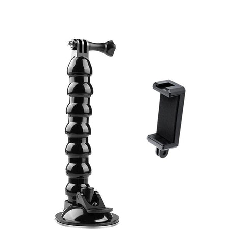 Flexible Suction Cup Mount With Cold Shoe And Phone Clamp For Audio Video Use Other Camera & Photo Accs
