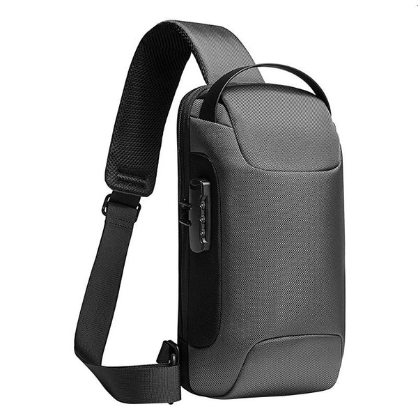 Waterproof Anti Theft Crossbody Chest Bag Men Oxford Cloth 34X18x10cm Black Bags