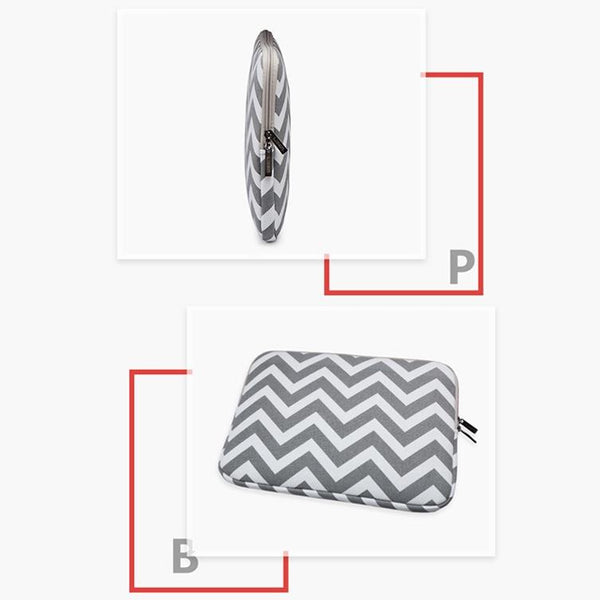 Parallel Deals 12 Wavy Pattern Notebook Liner Bag Design Black Laptop Cases & Bags