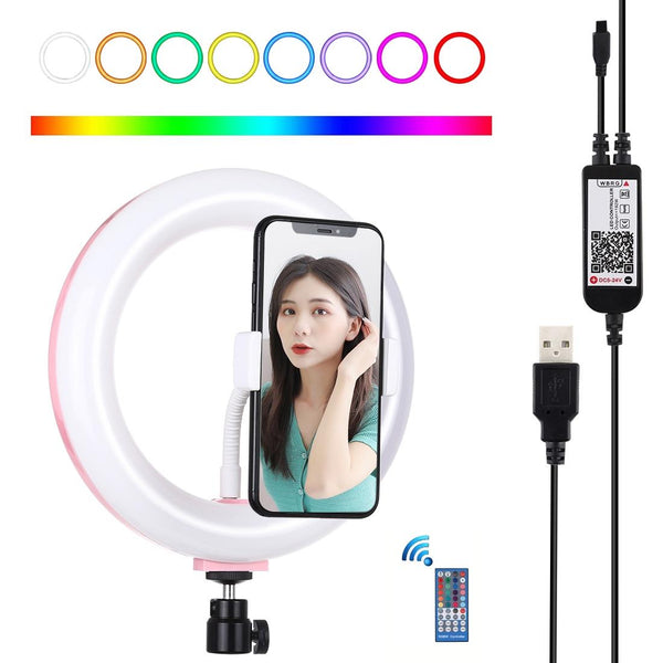 Pink 7.9 Dual Colour Led Ring Light With Usb Dimmable For Vlogging And Photography Other Lighting & Studio