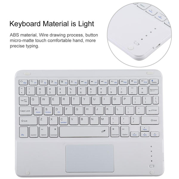 Bluetooth Keyboard & Tablet Case For Ipad 10.2 / Air 2019 Detachable Touch Pad Pen Slot Holder Microfiber Leather Black White Keyboards