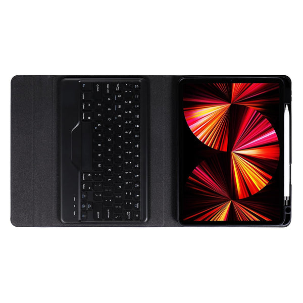 Bluetooth Keyboard Leather Case For Ipad Pro 11 With Triangle Holder & Pen Slot Fits 2021 / 2020 2018 Air 4 10.9 Splittable Gradient Rainbow Keyboards
