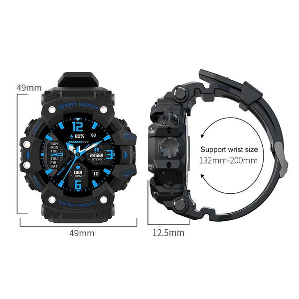 1.28 Inch Waterproof Smart Watch With Heart Rate Blood Pressure Monitoring Black Smart Watches