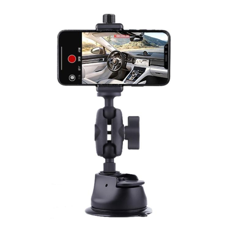 Single Suction Cup Arm Phone Mount With Connecting Rod For Audio And Video Use Mounts & Holders
