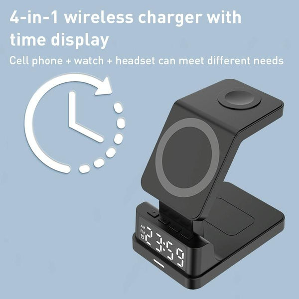 15W 4 In Magnetic Desktop Wireless Charger Black Chargers & Cradles