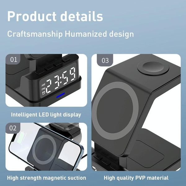 15W 4 In Magnetic Desktop Wireless Charger Black Chargers & Cradles