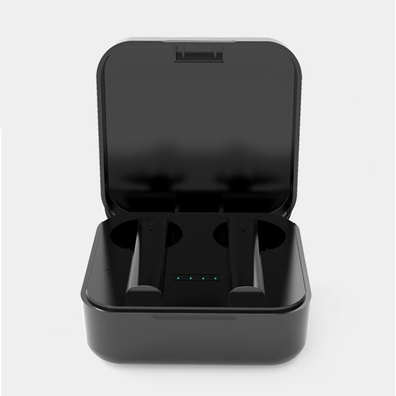 Tws Dual Microphone Noise Cancelling Touch Bluetooth Earphone With Charging Box Black Earbuds