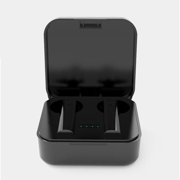 Tws Dual Microphone Noise Cancelling Touch Bluetooth Earphone With Charging Box Black Earbuds