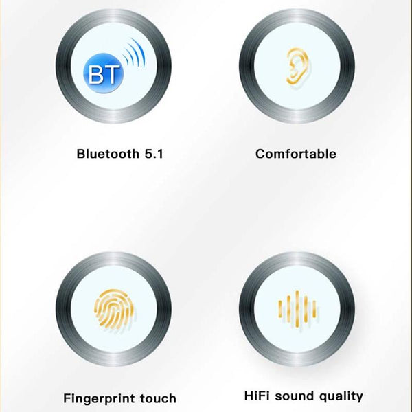 Tws Dual Microphone Noise Cancelling Touch Bluetooth Earphone With Charging Box Black Earbuds