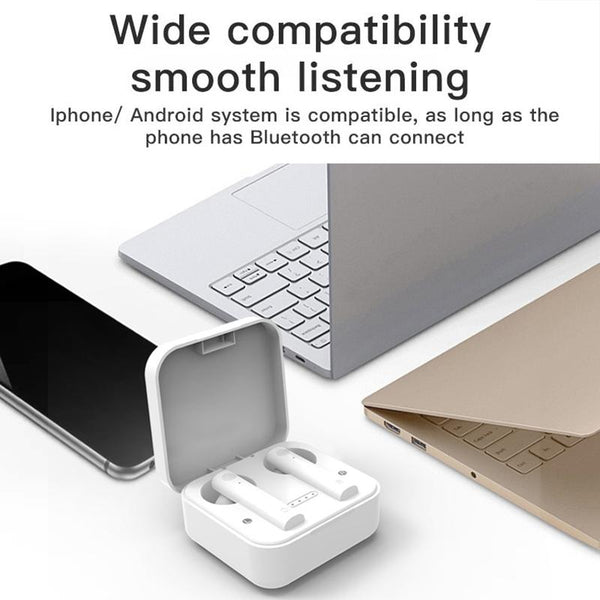 Tws Dual Microphone Noise Cancelling Touch Bluetooth Earphone With Charging Box Black Earbuds