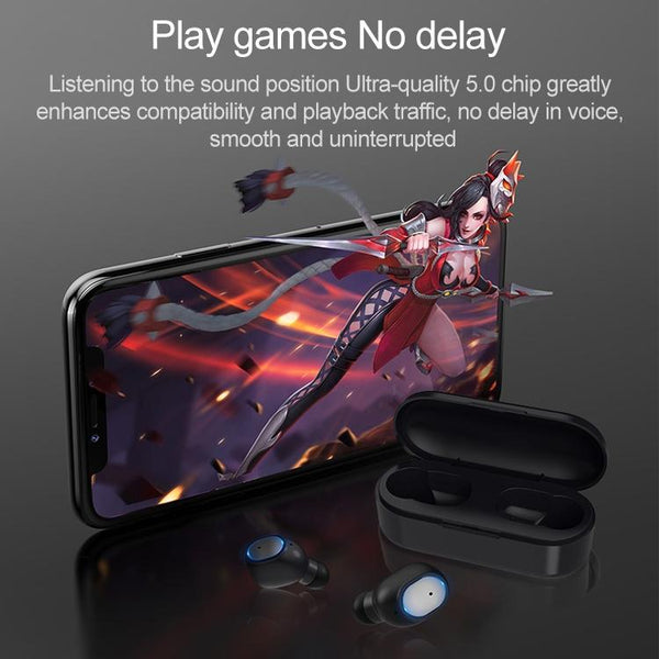 Wireless Sports Bluetooth Earphones Binaural Stereo 5.0 Black Earbuds