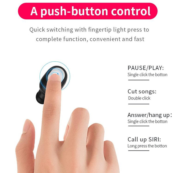 Wireless Sports Bluetooth Earphones Binaural Stereo 5.0 Black Earbuds