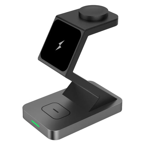 15W 3 In Magnetic Wireless Charger For Iphone Watch Airpods Black Chargers & Cradles