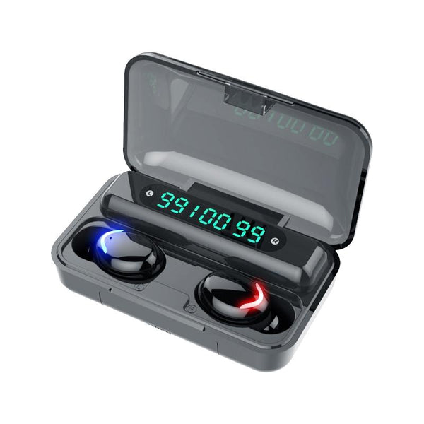 Wireless Noise Cancelling With Triple Display Black Earbuds