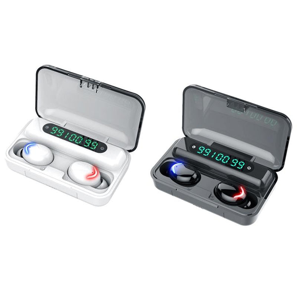 Wireless Noise Cancelling With Triple Display Black Earbuds