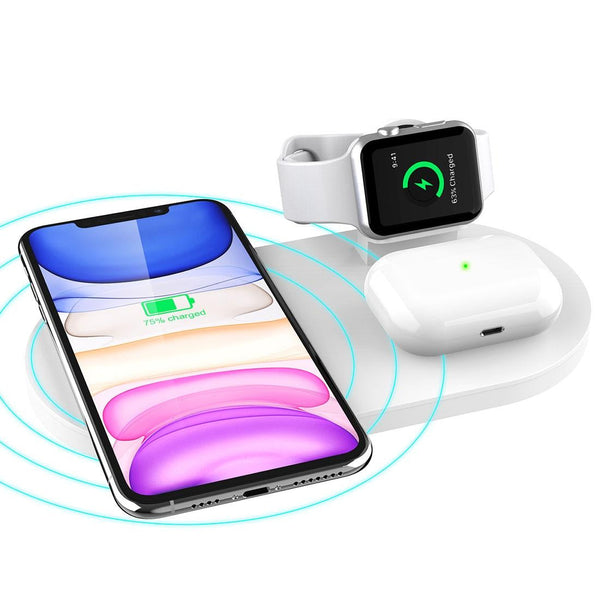 3 In 1 Wireless Charger For Phones Iwatch Airpods Black Chargers & Cradles