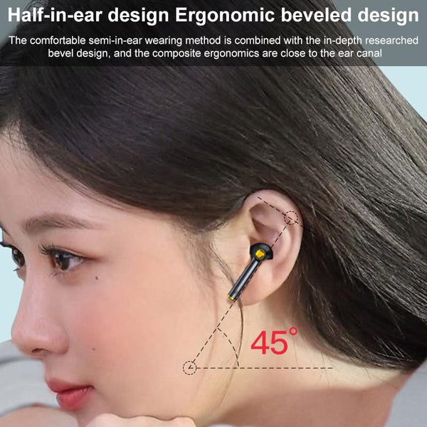 Waterproof Bluetooth Earphones With Digital Display Black Earbuds