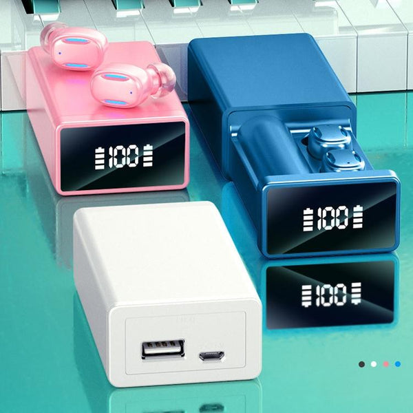 Wireless Bluetooth Earphones With Magnetic Charging Box Black Earbuds