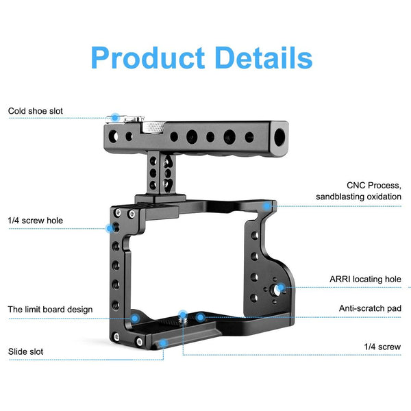 Sony A6600 Video Camera Cage Stabilizer With Handle For Audio And Use Stabilizers